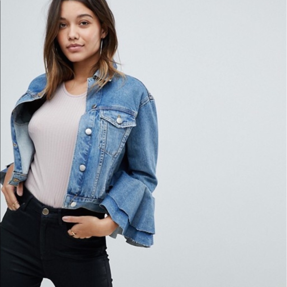 ASOS Denim jacket with waterfall sleeve UK16 US 12
